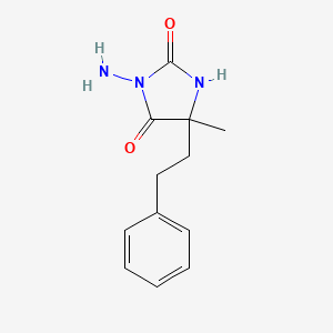 molecular formula C12H15N3O2 B2721065 3-氨基-5-甲基-5-(2-苯乙基)咪唑烷-2,4-二酮 CAS No. 956437-87-9