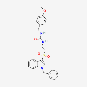 molecular formula C27H29N3O4S B2721066 1-(2-((1-benzyl-2-methyl-1H-indol-3-yl)sulfonyl)ethyl)-3-(4-methoxybenzyl)urea CAS No. 946351-30-0