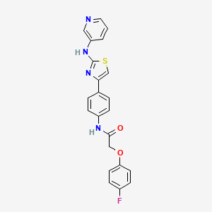 molecular formula C22H17FN4O2S B2721068 2-(4-fluorophenoxy)-N-(4-(2-(pyridin-3-ylamino)thiazol-4-yl)phenyl)acetamide CAS No. 1797028-03-5