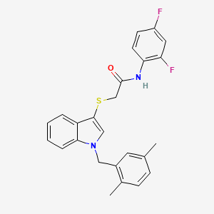molecular formula C25H22F2N2OS B2721069 N-(2,4-difluorophenyl)-2-((1-(2,5-dimethylbenzyl)-1H-indol-3-yl)thio)acetamide CAS No. 851412-61-8