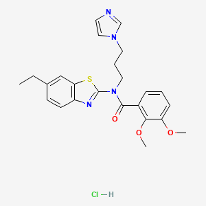 molecular formula C24H27ClN4O3S B2721083 N-(3-(1H-咪唑-1-基)丙基)-N-(6-乙基苯并[d]噻唑-2-基)-2,3-二甲氧基苯甲酰胺盐酸盐 CAS No. 1215744-16-3