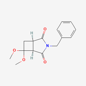 molecular formula C15H17NO4 B2721095 (1R,5R)-3-Benzyl-6,6-dimethoxy-3-azabicyclo[3.2.0]heptane-2,4-dione CAS No. 2137900-51-5