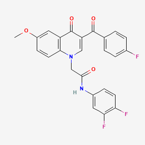 molecular formula C25H17F3N2O4 B2721096 N-(3,4-difluorophenyl)-2-(3-(4-fluorobenzoyl)-6-methoxy-4-oxoquinolin-1(4H)-yl)acetamide CAS No. 902515-29-1