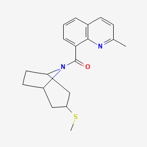 molecular formula C19H22N2OS B2721100 (2-甲基喹啉-8-基)((1R,5S)-3-(甲硫基)-8-氮杂双环[3.2.1]辛-8-基)甲酮 CAS No. 1788560-46-2