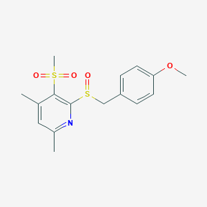 molecular formula C16H19NO4S2 B2721118 2-[(4-Methoxybenzyl)sulfinyl]-4,6-dimethyl-3-pyridinyl methyl sulfone CAS No. 339016-85-2