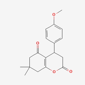 molecular formula C18H20O4 B2721124 4-(4-methoxyphenyl)-7,7-dimethyl-4,6,7,8-tetrahydro-2H-chromene-2,5(3H)-dione CAS No. 338750-77-9