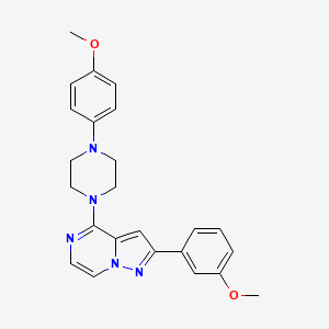 molecular formula C24H25N5O2 B2721125 2-(3-甲氧基苯基)-4-(4-(4-甲氧基苯基)哌嗪-1-基)吡唑并[1,5-a]吡嗪 CAS No. 1326915-12-1