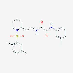 molecular formula C24H31N3O4S B2721131 N1-(2-(1-((2,5-dimethylphenyl)sulfonyl)piperidin-2-yl)ethyl)-N2-(m-tolyl)oxalamide CAS No. 898407-02-8