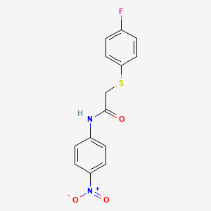 molecular formula C14H11FN2O3S B2721136 2-((4-fluorophenyl)thio)-N-(4-nitrophenyl)acetamide CAS No. 693795-95-8