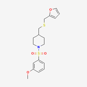 4-(((Furan-2-ylmethyl)thio)methyl)-1-((3-methoxyphenyl)sulfonyl)piperidine