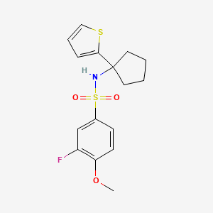 3-fluoro-4-methoxy-N-(1-(thiophen-2-yl)cyclopentyl)benzenesulfonamide