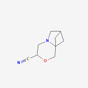 molecular formula C9H12N2O B2721142 3-氧杂-6-氮杂三环[6.1.1.0,1,6]癸烷-4-碳腈 CAS No. 2089277-63-2