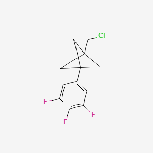 molecular formula C12H10ClF3 B2721144 1-(Chloromethyl)-3-(3,4,5-trifluorophenyl)bicyclo[1.1.1]pentane CAS No. 2287309-92-4