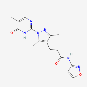 3-(1-(4,5-dimethyl-6-oxo-1,6-dihydropyrimidin-2-yl)-3,5-dimethyl-1H-pyrazol-4-yl)-N-(isoxazol-3-yl)propanamide
