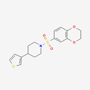 1-((2,3-Dihydrobenzo[b][1,4]dioxin-6-yl)sulfonyl)-4-(thiophen-3-yl)piperidine