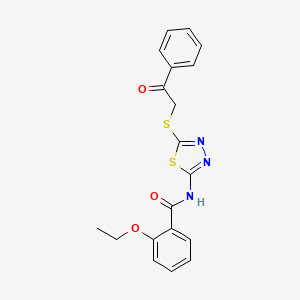 molecular formula C19H17N3O3S2 B2721159 2-ethoxy-N-(5-phenacylsulfanyl-1,3,4-thiadiazol-2-yl)benzamide CAS No. 476465-42-6