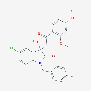 molecular formula C26H24ClNO5 B272117 5-chloro-3-[2-(2,4-dimethoxyphenyl)-2-oxoethyl]-3-hydroxy-1-(4-methylbenzyl)-1,3-dihydro-2H-indol-2-one 