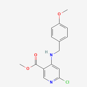 molecular formula C15H15ClN2O3 B2721184 Methyl 6-chloro-4-[(4-methoxyphenyl)methylamino]pyridine-3-carboxylate CAS No. 1706440-18-7