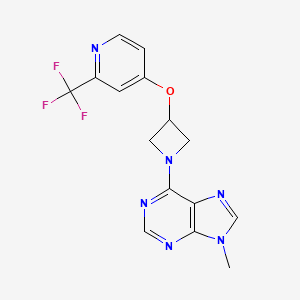 9-Methyl-6-[3-[2-(trifluoromethyl)pyridin-4-yl]oxyazetidin-1-yl]purine