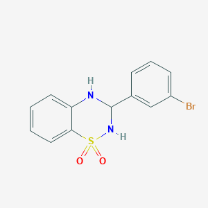 molecular formula C13H11BrN2O2S B2721193 2H-1,2,4-Benzothiadiazine, 3-(3-bromophenyl)-3,4-dihydro-, 1,1-dioxide CAS No. 287480-83-5