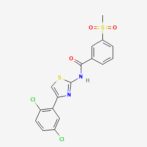 molecular formula C17H12Cl2N2O3S2 B2721195 N-(4-(2,5-dichlorophenyl)thiazol-2-yl)-3-(methylsulfonyl)benzamide CAS No. 896285-98-6