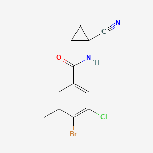 molecular formula C12H10BrClN2O B2721202 4-Bromo-3-chloro-N-(1-cyanocyclopropyl)-5-methylbenzamide CAS No. 1825577-29-4