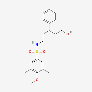 molecular formula C20H27NO4S B2721203 N-(5-hydroxy-3-phenylpentyl)-4-methoxy-3,5-dimethylbenzenesulfonamide CAS No. 1795299-06-7
