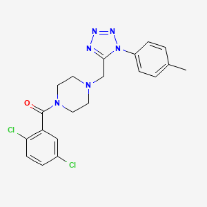 molecular formula C20H20Cl2N6O B2721204 (2,5-dichlorophenyl)(4-((1-(p-tolyl)-1H-tetrazol-5-yl)methyl)piperazin-1-yl)methanone CAS No. 1049348-86-8