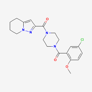 molecular formula C20H23ClN4O3 B2721218 (4-(5-氯-2-甲氧基苯甲酰)哌嗪-1-基)(4,5,6,7-四氢吡唑并[1,5-a]吡啶-2-基)甲酮 CAS No. 1903544-96-6