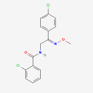molecular formula C16H14Cl2N2O2 B2721223 2-chloro-N-[2-(4-chlorophenyl)-2-(methoxyimino)ethyl]benzenecarboxamide CAS No. 343374-27-6