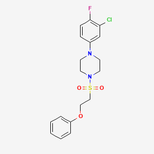 molecular formula C18H20ClFN2O3S B2721226 1-(3-氯-4-氟苯基)-4-((2-苯氧基乙基)磺酰)哌嗪 CAS No. 1351609-43-2