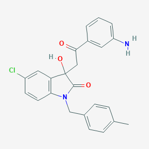 molecular formula C24H21ClN2O3 B272123 3-[2-(3-aminophenyl)-2-oxoethyl]-5-chloro-3-hydroxy-1-(4-methylbenzyl)-1,3-dihydro-2H-indol-2-one 