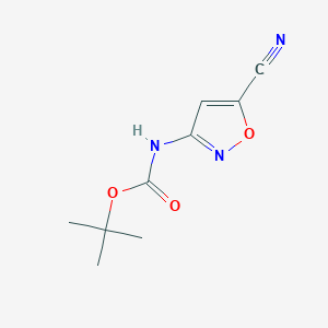molecular formula C9H11N3O3 B2721231 Tert-butyl N-(5-cyano-1,2-oxazol-3-yl)carbamate CAS No. 1891347-53-7