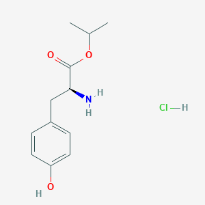 molecular formula C12H18ClNO3 B2721233 丙酮-2-基(2S)-2-氨基-3-(4-羟基苯基)丙酸盐酸盐 CAS No. 38589-95-6