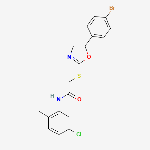 molecular formula C18H14BrClN2O2S B2721244 2-((5-(4-bromophenyl)oxazol-2-yl)thio)-N-(5-chloro-2-methylphenyl)acetamide CAS No. 1223831-95-5