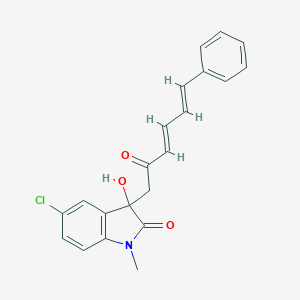 molecular formula C21H18ClNO3 B272125 5-chloro-3-hydroxy-1-methyl-3-[(3E,5E)-2-oxo-6-phenylhexa-3,5-dien-1-yl]-1,3-dihydro-2H-indol-2-one 
