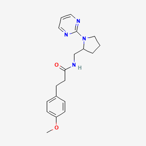 molecular formula C19H24N4O2 B2721250 3-(4-methoxyphenyl)-N-{[1-(pyrimidin-2-yl)pyrrolidin-2-yl]methyl}propanamide CAS No. 2097929-42-3