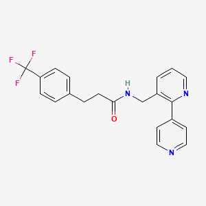 molecular formula C21H18F3N3O B2721255 N-([2,4'-bipyridin]-3-ylmethyl)-3-(4-(trifluoromethyl)phenyl)propanamide CAS No. 2034474-71-8