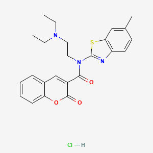 molecular formula C24H26ClN3O3S B2721257 N-(2-(二乙基氨基)乙基)-N-(6-甲基苯并[d]噻唑-2-基)-2-氧代-2H-香豆素-3-羧酰胺盐酸盐 CAS No. 1215540-48-9