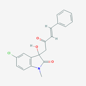 molecular formula C19H16ClNO3 B272126 5-chloro-3-hydroxy-1-methyl-3-[(3E)-2-oxo-4-phenylbut-3-en-1-yl]-1,3-dihydro-2H-indol-2-one 