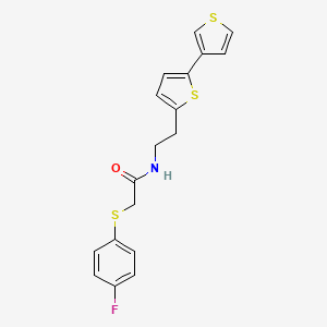 N-(2-([2,3'-bithiophen]-5-yl)ethyl)-2-((4-fluorophenyl)thio)acetamide