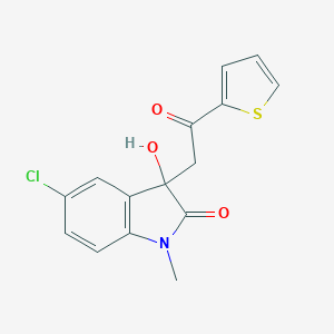 molecular formula C15H12ClNO3S B272127 5-chloro-3-hydroxy-1-methyl-3-[2-oxo-2-(2-thienyl)ethyl]-1,3-dihydro-2H-indol-2-one 