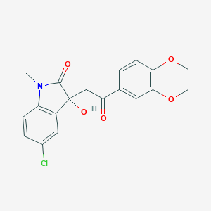 molecular formula C19H16ClNO5 B272128 5-chloro-3-[2-(2,3-dihydro-1,4-benzodioxin-6-yl)-2-oxoethyl]-3-hydroxy-1-methyl-1,3-dihydro-2H-indol-2-one 