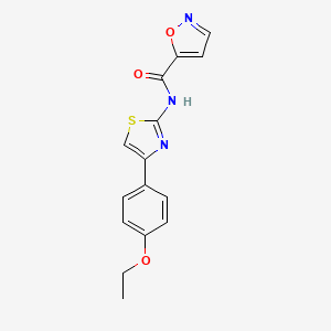 molecular formula C15H13N3O3S B2721282 N-(4-(4-ethoxyphenyl)thiazol-2-yl)isoxazole-5-carboxamide CAS No. 919759-18-5