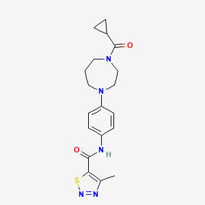 N-(4-(4-(cyclopropanecarbonyl)-1,4-diazepan-1-yl)phenyl)-4-methyl-1,2,3-thiadiazole-5-carboxamide