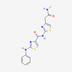 molecular formula C16H15N5O2S2 B2721294 N-(4-(2-(甲基氨基)-2-氧代乙基)噻唑-2-基)-2-(苯基氨基)噻唑-4-羧酰胺 CAS No. 1170177-48-6