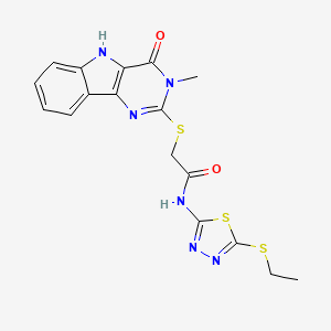 N-(5-(ethylthio)-1,3,4-thiadiazol-2-yl)-2-((3-methyl-4-oxo-4,5-dihydro-3H-pyrimido[5,4-b]indol-2-yl)thio)acetamide