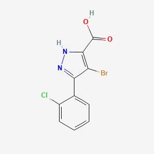 molecular formula C10H6BrClN2O2 B2721298 4-bromo-3-(2-chlorophenyl)-1H-pyrazole-5-carboxylic acid CAS No. 1354830-42-4