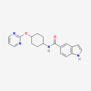 molecular formula C19H20N4O2 B2721303 N-((1r,4r)-4-(pyrimidin-2-yloxy)cyclohexyl)-1H-indole-5-carboxamide CAS No. 2034444-67-0