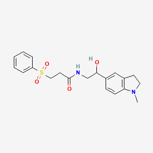 molecular formula C20H24N2O4S B2721307 N-(2-hydroxy-2-(1-methylindolin-5-yl)ethyl)-3-(phenylsulfonyl)propanamide CAS No. 1706198-27-7